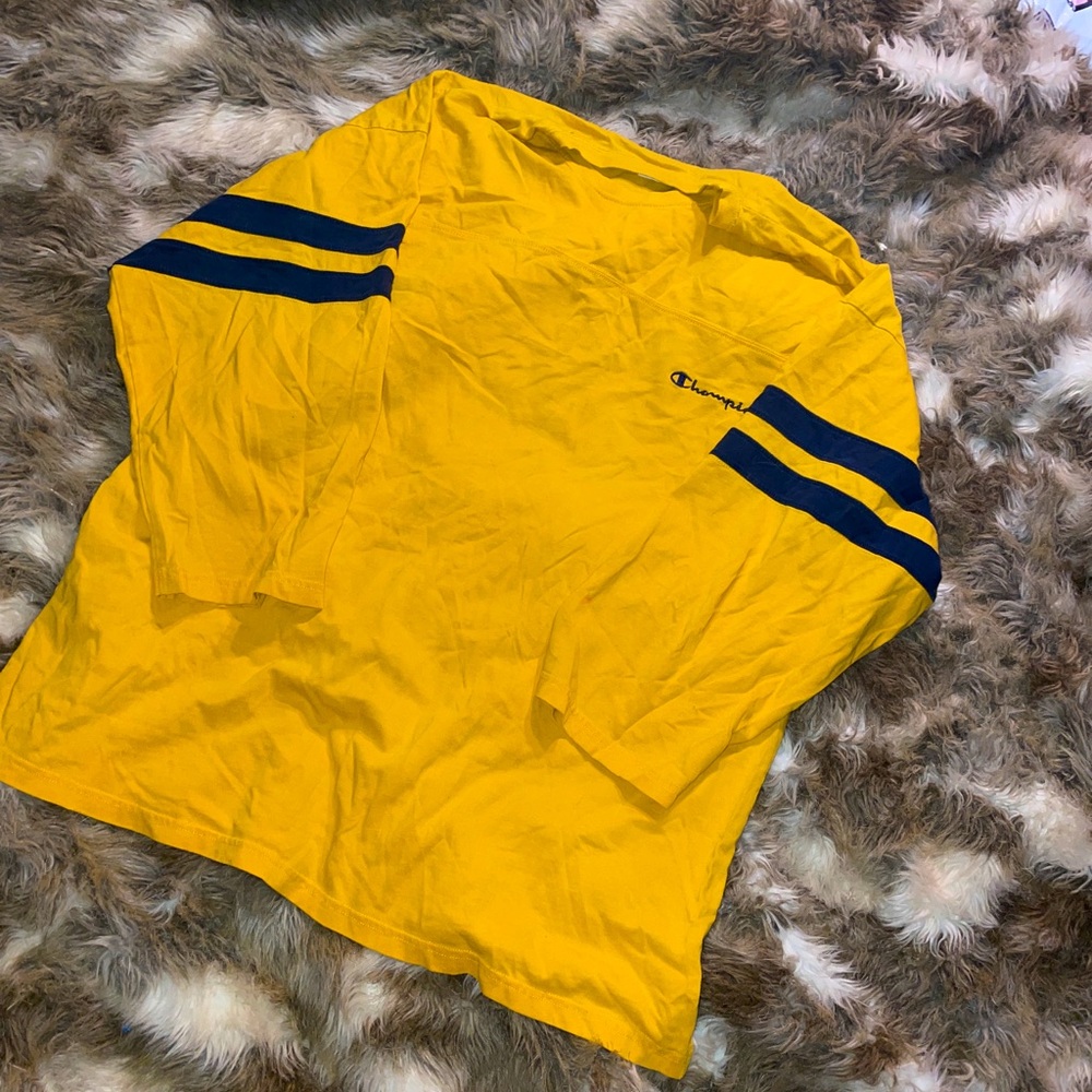 VINTAGE CHAMPION STRIPE-SLEEVE ATHL. MENS LRG CREW